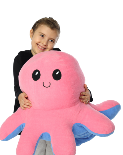 Jumbo Boy Mod Ahtapot Çift Yüz Peluş Oyuncak Uyku Arkadaşı